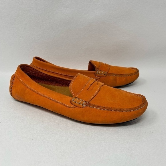 Mercanti Fiorentini Orange Career Driving Penny Loafers 3176 Women's Size 7B - Picture 2 of 14